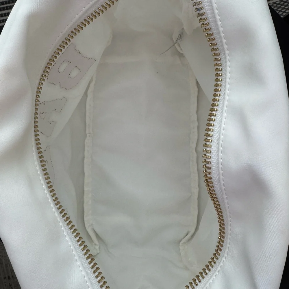Stoney Clover Lane White Pouch with Pink Embroidery